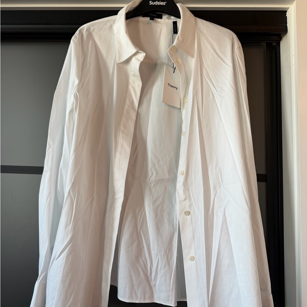 Theory Men's Crisp White Shirt Jacket